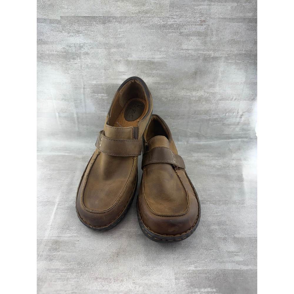 BOC Born Concept Mens Brown Leather Loafers Slip On Shoes C95823 Size 10M